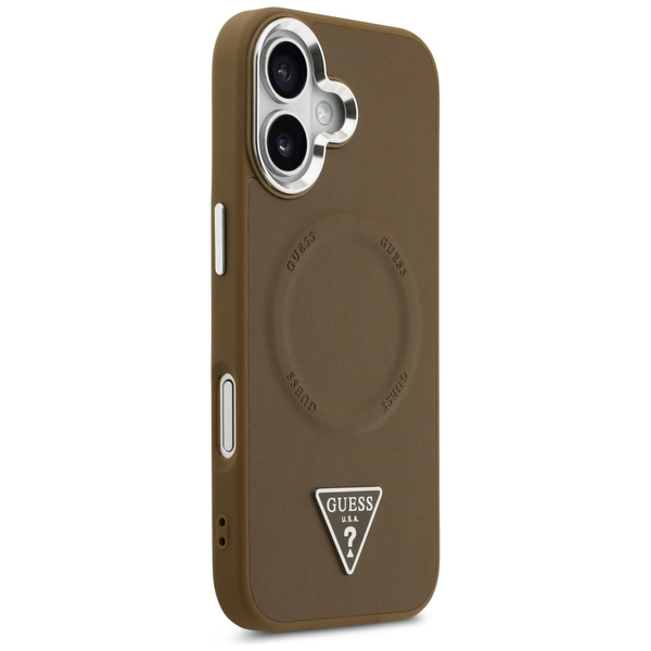 Etui Guess Triangle Logo MagSafe do      iPhone 17 brązowy