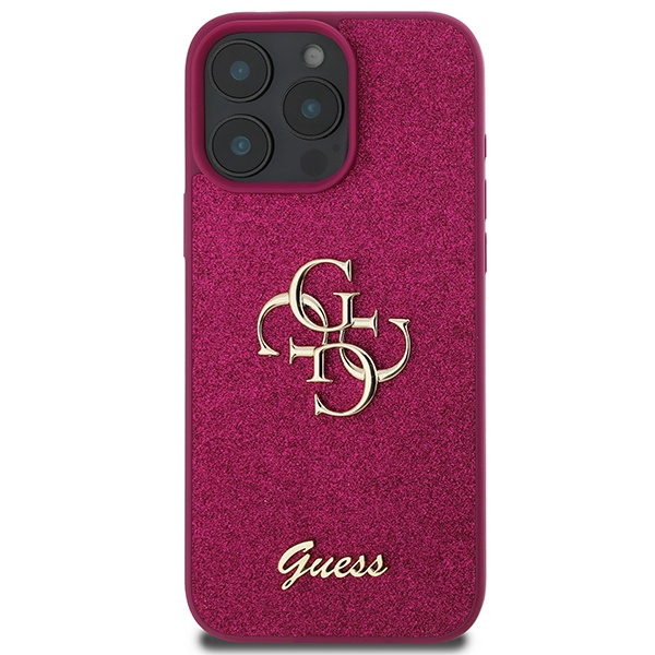 Guess GUHCP16LHG4SGU iPhone 16 Pro 6.3"fioletowy/purple hardcase Glitter Script Big 4G