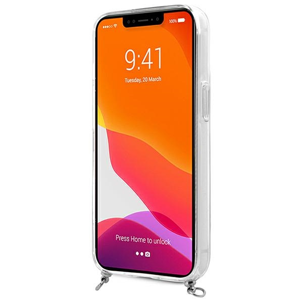 Guess GUHCP13SKC4GBSI iPhone 13 mini5,4" Transparent hardcase 4G Grey Strap Silver Chain