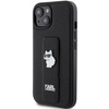 Etui Karl Lagerfeld Gripstand Saffiano Choupette Pins na iPhone 15 Plus / 14 Plus - czarne