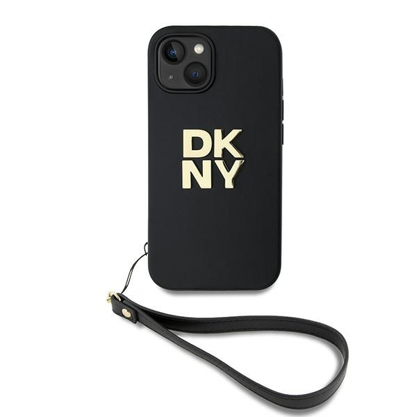 DKNY DKHCP15SPBSWSK iPhone 15 / 14 /136.1" czarny/black hardcase Wrist Strap Stock Logo