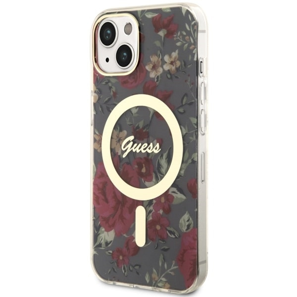 Guess GUHMP14SHCFWSA iPhone 14 / 15 / 136.1" zielony/khaki hardcase Flower MagSafe