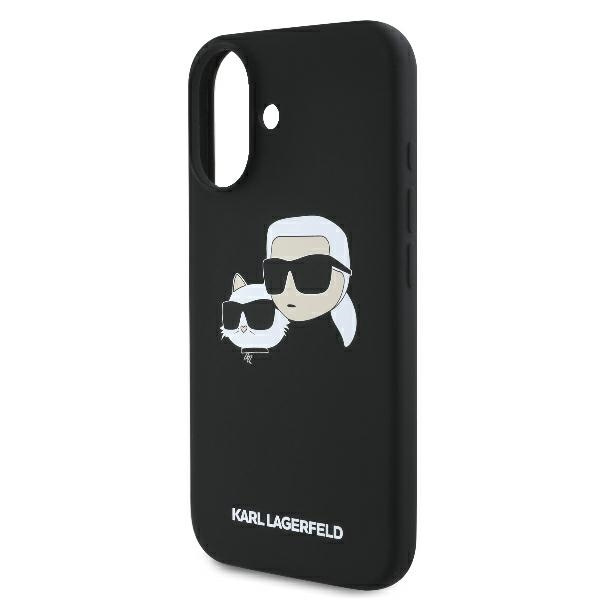 Karl Lagerfeld KLHMP16SSKCHPPLK iPhone 16 6.1" czarny/black hardcase Silicone Double Heads Print MagSafe
