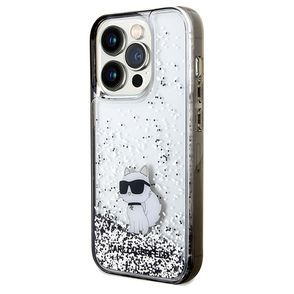 Etui Karl Lagerfeld Liquid Glitter Choupette na iPhone 14 Pro Max - przezroczyste