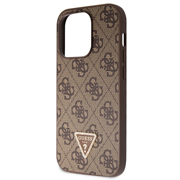 Guess GUHCP14LP4TDSCPW iPhone 14 Pro6.1" brązowy/brown hardcase Crossbody 4G Metal Logo