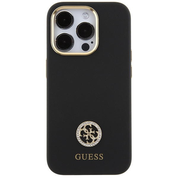 Guess GUHCP15XM4DGPK iPhone 15 Pro Max6.7" czarny/black hardcase Silicone Logo Strass 4G