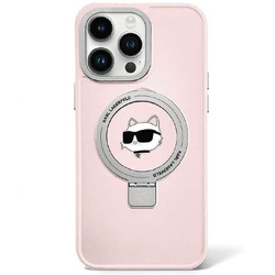 Karl Lagerfeld KLHMP15XHMRSCHP iPhone 15 Pro Max 6.7" pink/pink hardcase Ring Stand Choupette Head MagSafe