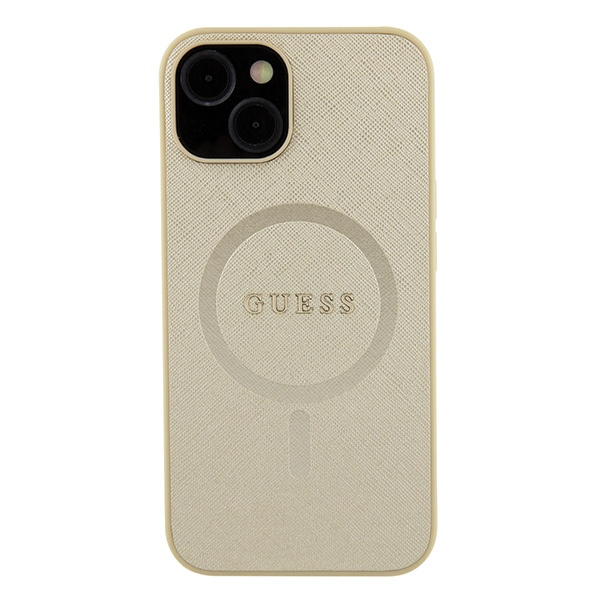 Guess GUHMP15SPSAHMCB iPhone 15 / 14 / 13 6.1" złoty/gold hardcase Saffiano MagSafe