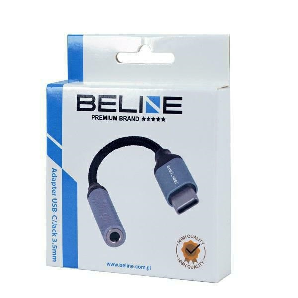 Beline Adapter USB-C/Jack 3,5mm szary/gray DAC Samsung/iPhone 15