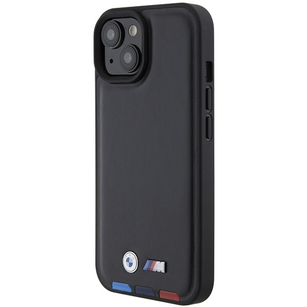 BMW BMHCP15S22PTDK iPhone 15 6.1" black/black Leather Stamp Tricolor