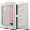 Guess GUHCP15SHC4SEP iPhone 15 / 14 / 13 6.1" różowy/pink hardcase Crossbody Cord 4G Print