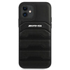 Etui AMG Leather Debossed Lines na iPhone 12 mini - czarne