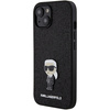 Etui Karl Lagerfeld Fixed Glitter Ikonik Logo Metal Pin do iPhone 15 - czarne