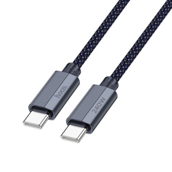 Kabel USB C do USB C Hoco QC3.0 PD 5A 240W 1,8 m U134 szary