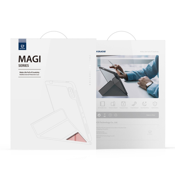 Dux Ducis Magi etui do iPad Pro 12.9'' 2021 / 2020 / 2018 pokrowiec smart cover z podstawką i schowkiem na Apple Pencil różowy