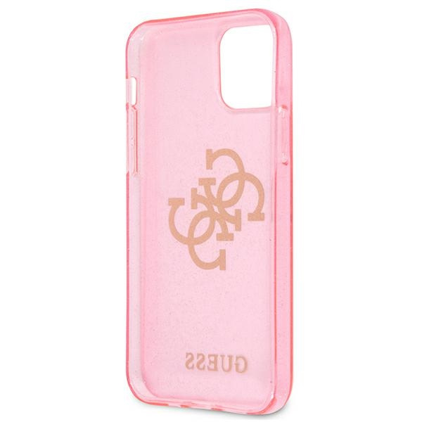 Guess GUHCP12LPCUGL4GPI iPhone 12 ProMax 6,7" różowy/pink hard case Glitter 4G Big Logo