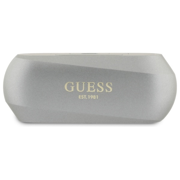 Guess słuchawki Bluetooth GUTWSC2MCDSE   TWS + stacja dokująca taupe Elongated Metalic Printed Logo
