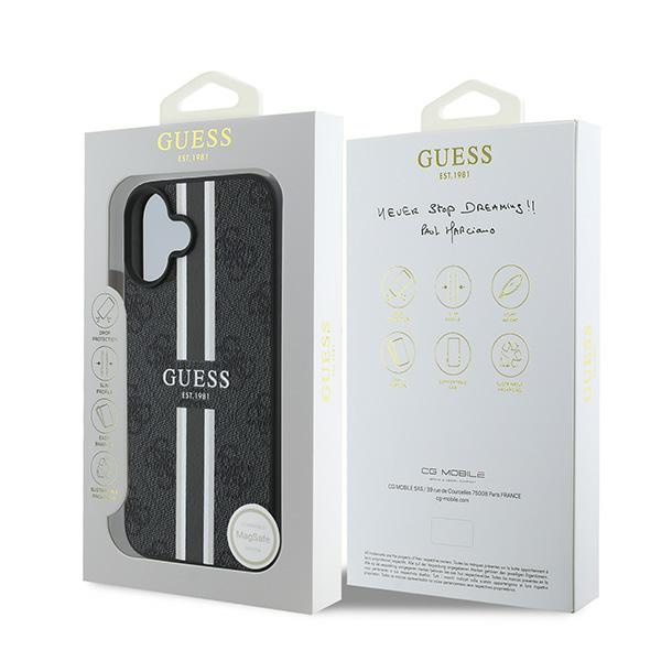 Guess GUHMP16MP4RPSK iPhone 16 Plus 6.7"czarny/black hardcase 4G Printed Stripes MagSafe