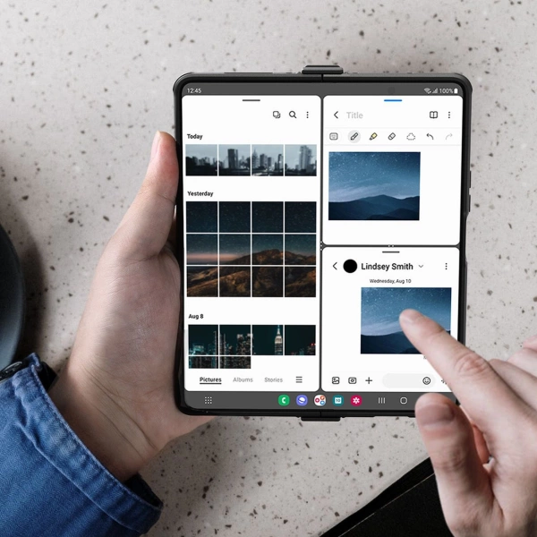 Nillkin CamShield Pro Case (simple) case for Samsung Galaxy Z Fold 4 cover with camera cover blue