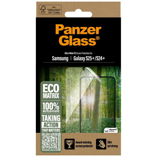 Szkło hartowane PanzerGlass Eco Matrix    Ultra-Wide Fit do Samsung Galaxy S25+