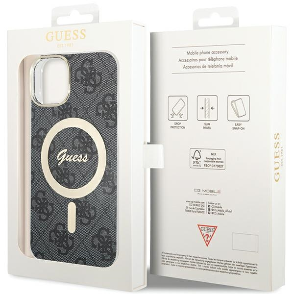 Guess GUHMP15SH4STK iPhone 15 / 14 / 13 6.1" czarny/black hardcase IML 4G MagSafe