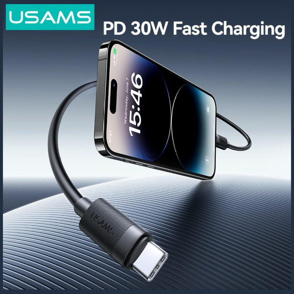 Kabel USAMS U94 30W USB-C do Lightning   1m czarny
