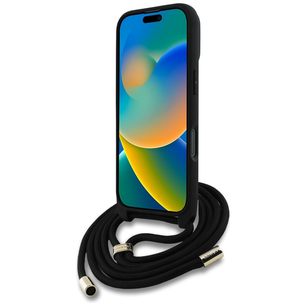 Etui Guess 4G Big Logo Cord Stap          Crossbody do iPhone 16 Pro brązowy