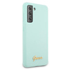 Guess GUHCS21MLSLMGLB S21+ G996niebieski/blue hardcase Silicone Script Metal Logo