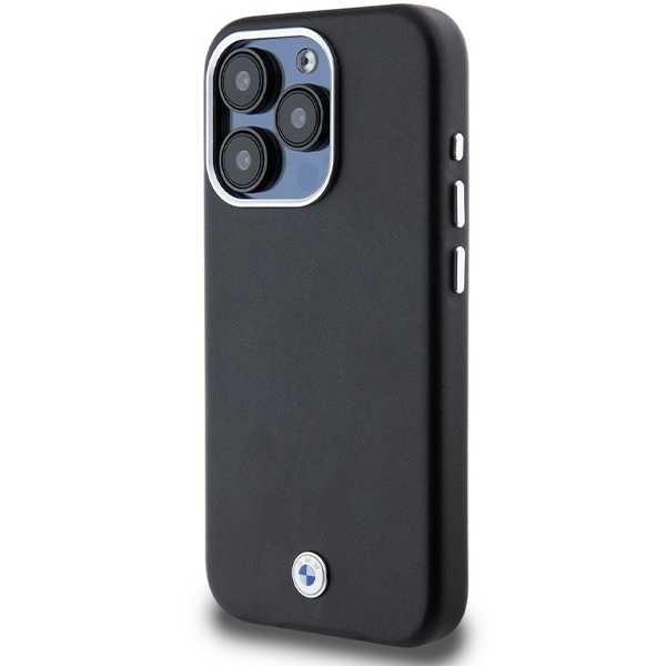 Etui BMW Signature Wrapped Metal MagSafe na iPhone 15 Pro - czarne