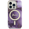 Guess GUHMP14LHTMRSU iPhone 14 Pro 6.1"purpurowy/purple hardcase Golden Marble MagSafe