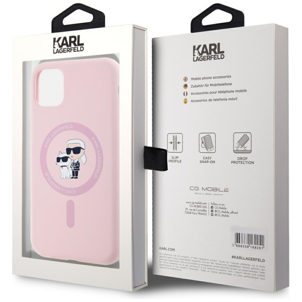 Etui Karl Lagerfeld Silicone             Karl&Choupette MagSafe do iPhone 11 różowy