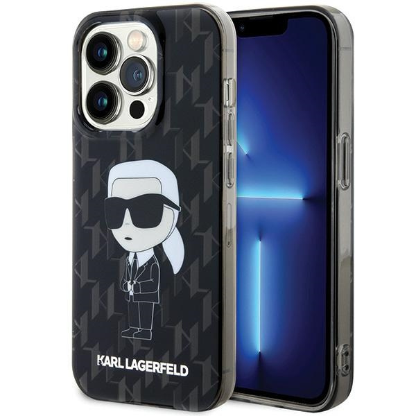 KARL LAGERFELD KLHCP15LHNKMKLK IPHONE 15 PRO 6.1" CZARNY/BLACK HARDCASE MONOGRAM IKONIK