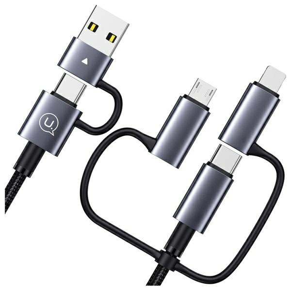 USAMS Kabel 6w1 Fast charging 60W 1,2m    Data Cable Digital dispay Aluminium Alloy Seria Sufeng SJ713