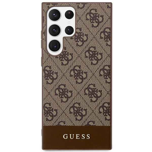 GUESS GUHCS24LG4GLBR S24 ULTRA S928 BRĄZOWY/BROWN HARDCASE 4G STRIPE COLLECTION