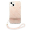 Guess GUOHCP14MH4STP iPhone 14 Plus / 15 Plus 6.7" różowy/pink hardcase 4G Print Strap