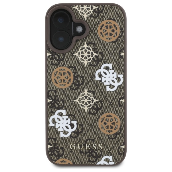 Guess GUHMP16SP4RPSW iPhone 16 6.1" brązowy/brown hardcase 4G Printed Stripes MagSafe