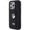 Etui Karl Lagerfeld Gripstand Saffiano Choupette Pins na iPhone 14 Pro - czarne