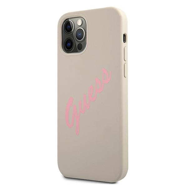 Guess GUHCP12LLSVSGP iPhone 12 Pro Max6,7" szaro różowy/grey pink hardcase Silicone Vintage