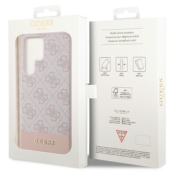 GUESS GUHCS23LG4GLPI S23 ULTRA S918 PINK/PINK HARD CASE 4G STRIPE COLLECTION