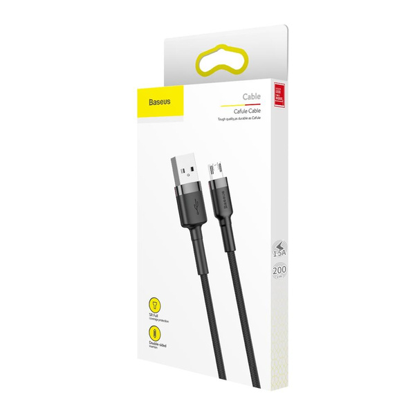 Baseus kabel Cafule USB - microUSB 2,0 m 1,5A szaro-czarny