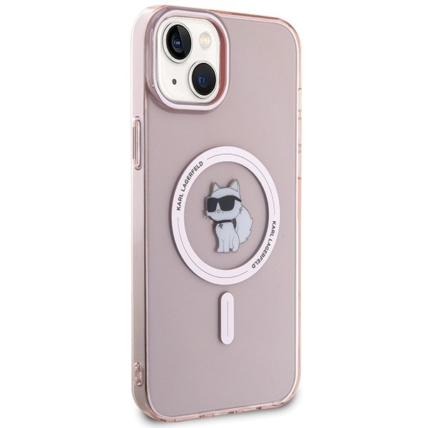 Etui Karl Lagerfeld IML Choupette MagSafe na iPhone 15 Plus - różowe