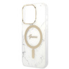 Zestaw Guess GUBPP14LHMEACSH Case+ Charger iPhone 14 Pro 6,1" biały/white hard case Marble MagSafe
