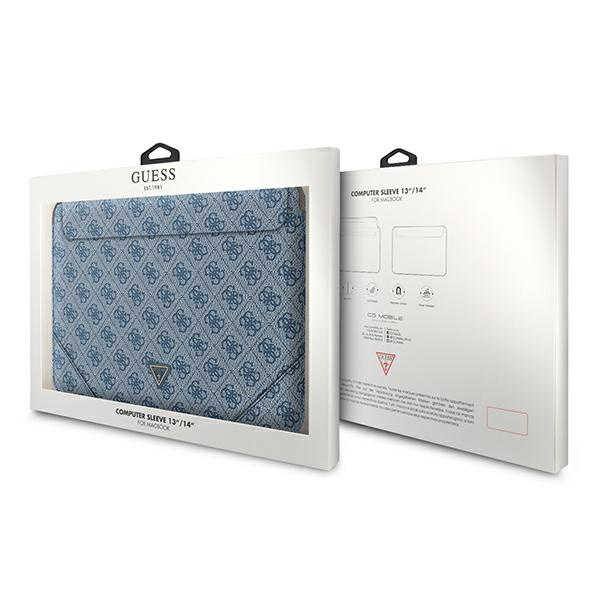 Guess Sleeve GUCS14P4TB 14" niebieski/blue 4G Uptown Triangle logo