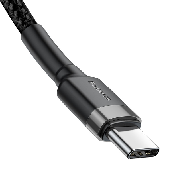 Kabel Baseus CATKLF-GG1 USB-C - USB-C PD QC 60W 3A 480Mb/s 1m - czarno-szary