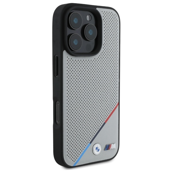 BMW BMHMP16X23PUPDG iPhone 16 Pro Max     6.9" szary/grey hardcase M Perforated Tricolor Line MagSafe