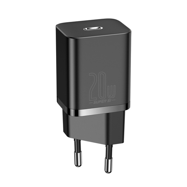 Baseus Super Si 1C fast charger USB Type C 20W Power Delivery + USB Type C - Lightning cable 1m black (TZCCSUP-B01)