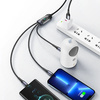 USAMS Kabel pleciony U83 3w1 66W 1,2m Digital Display PD Fast Charge (lightning/microUSB/USB-C) czarny/black SJ582USB01 (US-SJ582)
