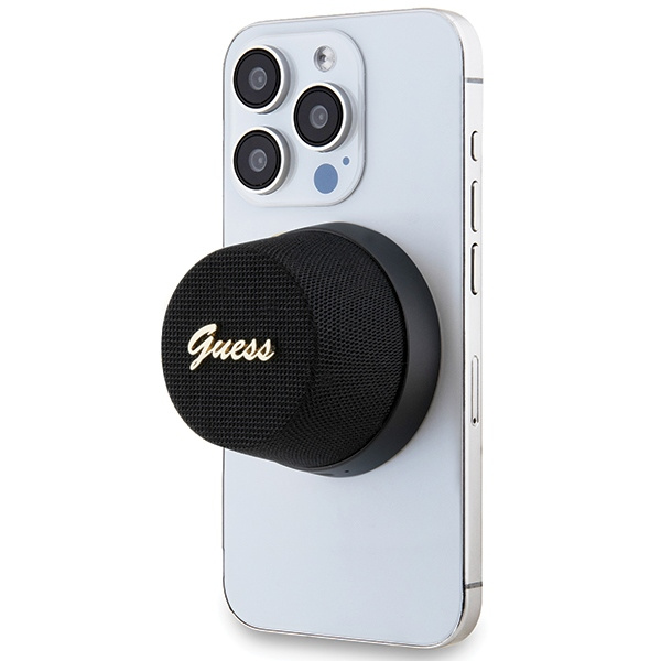 Guess głośnik Bluetooth GUWSC3ALSMKSpeaker Stand czarny/black Magnetic Script Metal