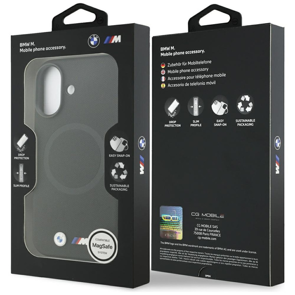 Etui BMW M FW Metal Logo MagSafe do      iPhone 17 czarny