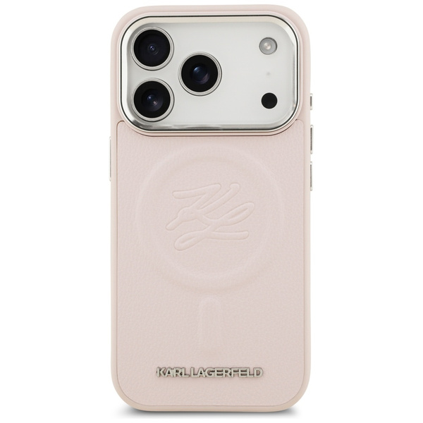 Etui Karl Lagerfeld Initial & Metal Logo MagSafe do iPhone 17 Pro Max różowy